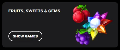 Fruit, sweets and gem icons from Level Up Slots